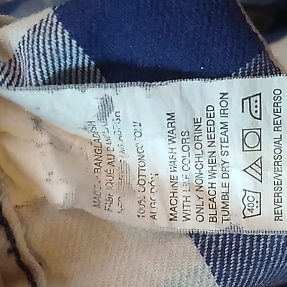 GH Bass & Co long sleeve Men's Large Blue & White Button Up 100% Cotton - Picture 4 of 4